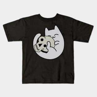 Cute Cat and Skull Kids T-Shirt